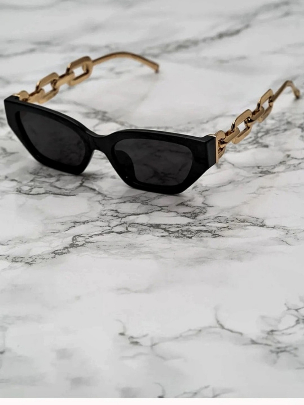 Black & Gold Chain Sunglasses . New